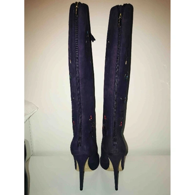 Pre-owned Jimmy Choo Purple Suede Boots