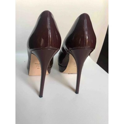 Pre-owned Allsaints Patent Leather Heels In Burgundy