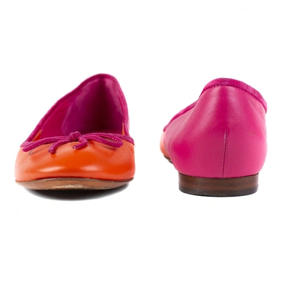 Pre-owned Celine Leather Ballet Flats In Pink