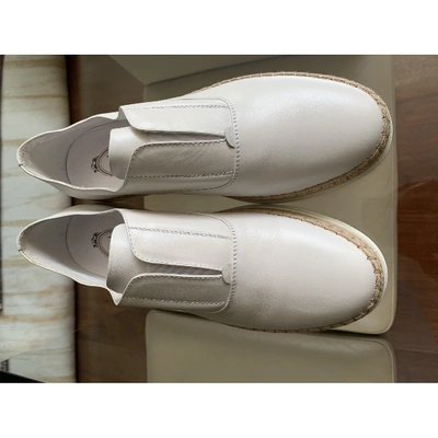 Pre-owned Tod's Leather Espadrilles In White