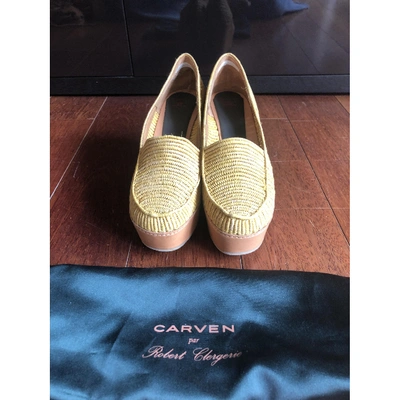 Pre-owned Carven Cloth Espadrilles In Yellow