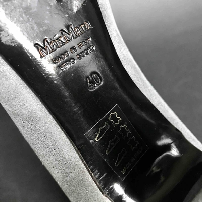 Pre-owned Max Mara Leather Heels In Grey