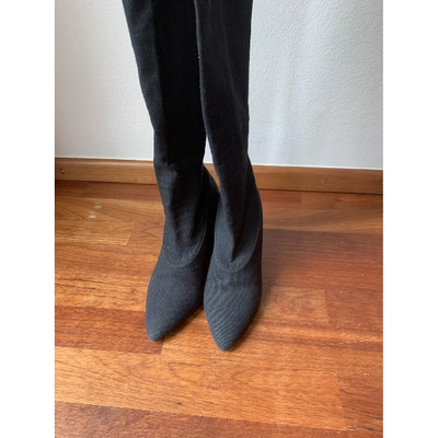 YEEZY Pre-owned Cloth Ankle Boots In Black