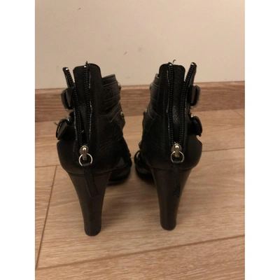 Pre-owned Balmain Leather Sandal In Black
