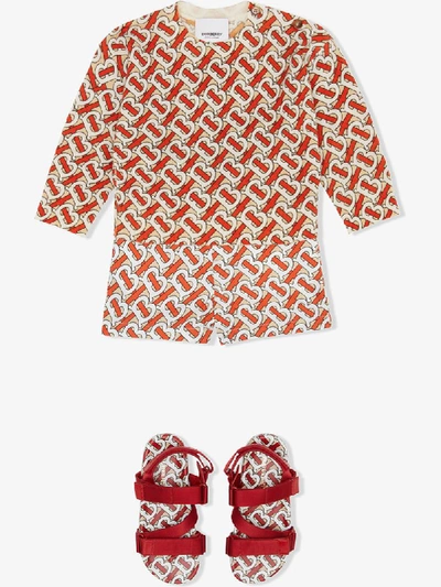 Burberry Monogram Print Jumper In Red