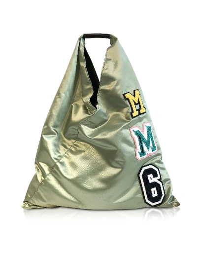 Shop Mm6 Maison Margiela Designer Handbags Sage Green Nylon Japanese Tote Bag