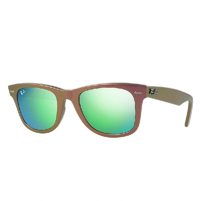 Shop Ray Ban Original Wayfarer Cosmo Sunglasses Green Frame Grey Lenses 50-22