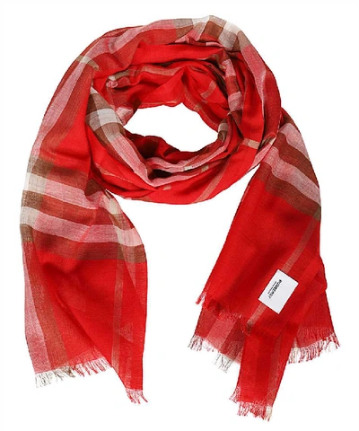 Shop Burberry Scarf In Red