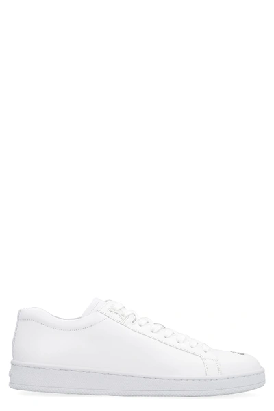 Shop Kenzo Leather Low-top Sneakers In White