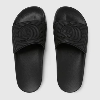 Shop Gucci Rubber Slide In Black