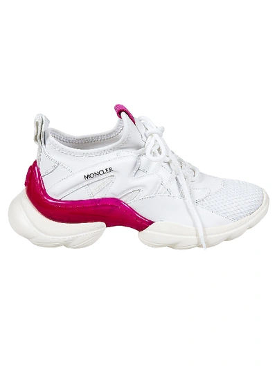 Shop Moncler Taiss Sneakers In White/pink