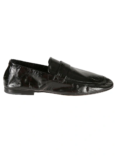 Shop Bottega Veneta Leather Loafers In Black