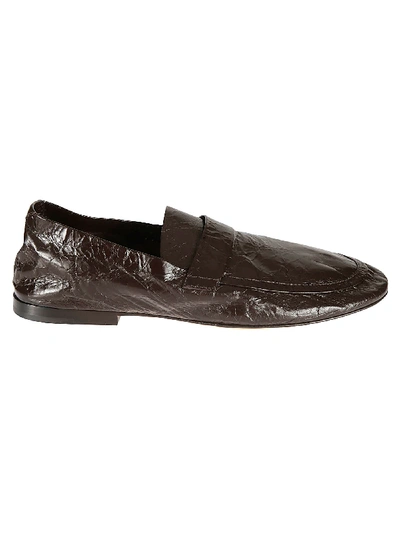 Shop Bottega Veneta Leather Loafers In Brown