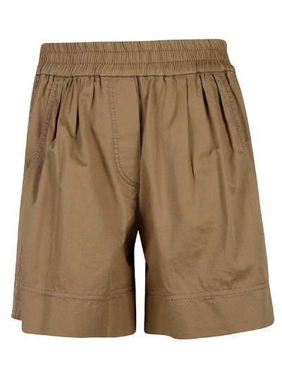 Shop Brunello Cucinelli Classic Ribbed Shorts In Cookie
