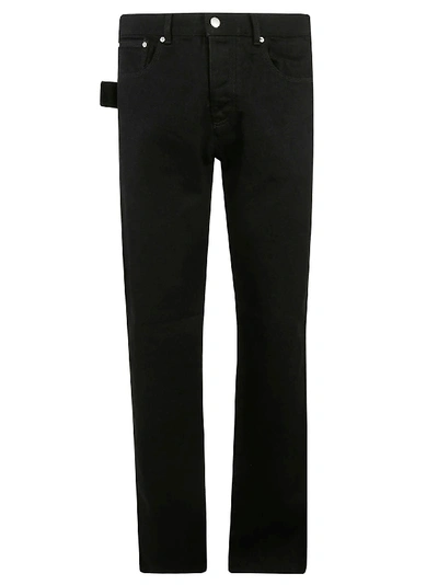 Shop Bottega Veneta Straight-leg Denim Jeans In Black