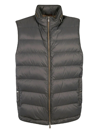 Shop Brunello Cucinelli Classic Padded Vest In Grey