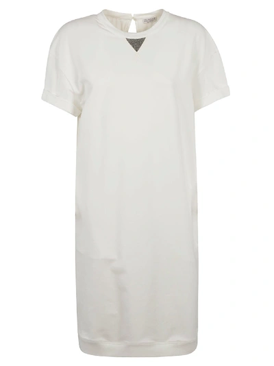 Shop Brunello Cucinelli Embellished Dress In Natural