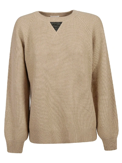 Shop Brunello Cucinelli Embellished Knit Sweater In Brown Rice