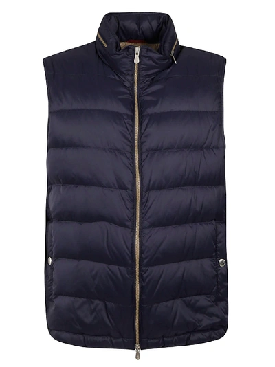Shop Brunello Cucinelli Classic Padded Vest In Navy