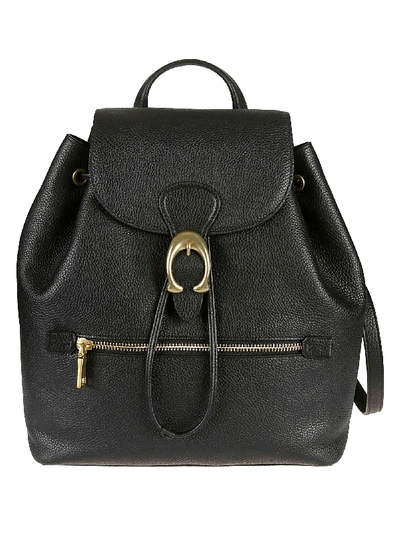 Shop Coach Leather Bucket Backpack In Black