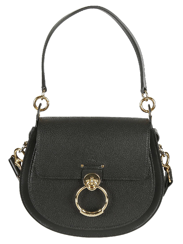 Chloé Ring Applique Shoulder Bag In Black ModeSens