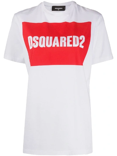Shop Dsquared2 Boxed Logo Cotton T-shirt In White