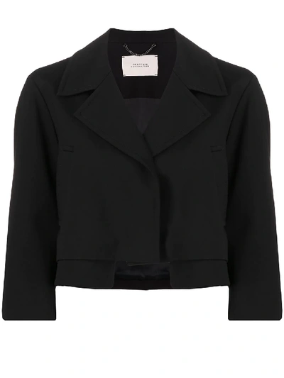 Shop Dorothee Schumacher Emotional Essence Cropped Jacket In Black