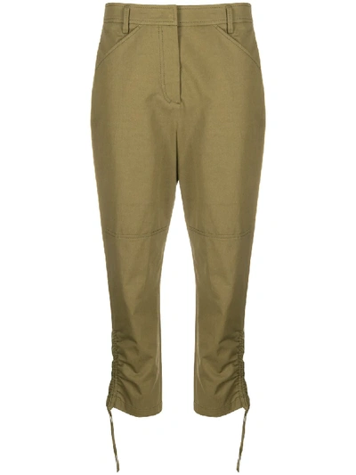 Shop Dorothee Schumacher Adventurous Movement Cropped Trousers In Green