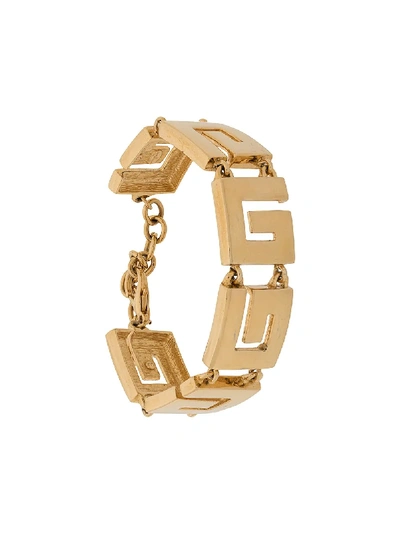 Pre-owned Givenchy 1980s G Logo Bracelet In Gold