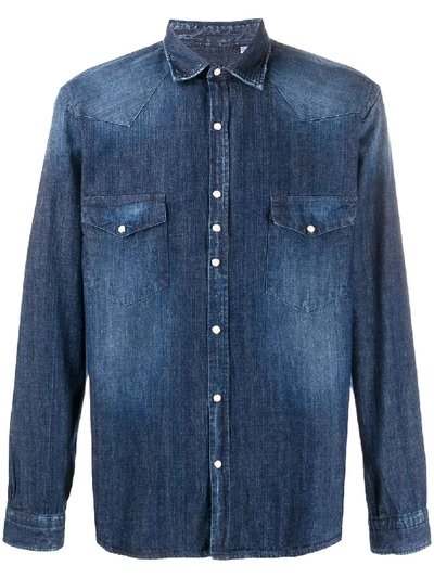 Shop Costumein Denim Long-sleeve Shirt In Blue