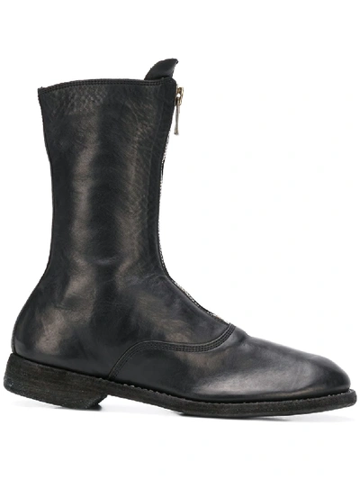 Shop Guidi Zip-front Ankle Boots In Black
