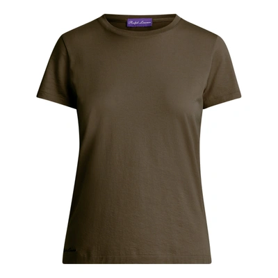 Shop Ralph Lauren Cotton Crewneck T-shirt In Olive