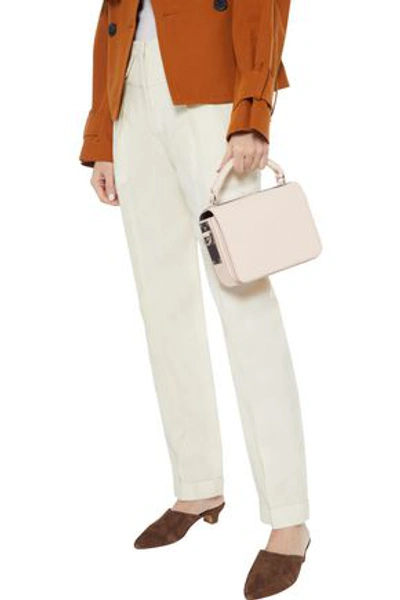 Shop Sophie Hulme Finsbury Matte-leather Shoulder Bag In Pastel Pink