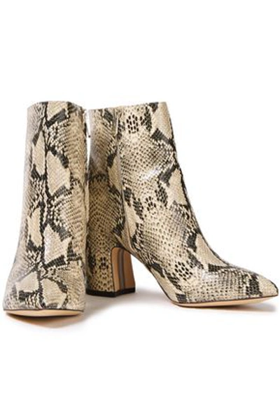 Shop Sam Edelman Hilty Snake-effect Leather Ankle Boots In Animal Print