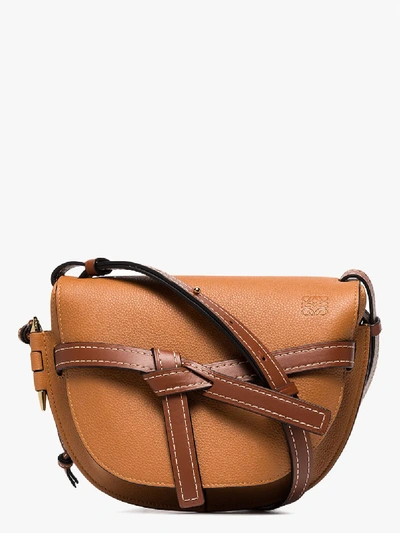 Shop Loewe Brown Gate Small Leather Shoulder Bag