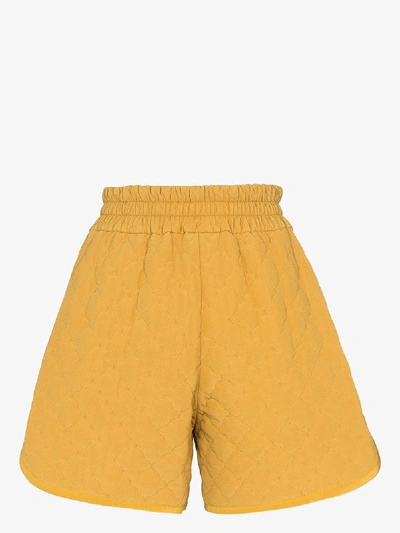 Shop Fendi Diamond Quilted Shorts In Yellow