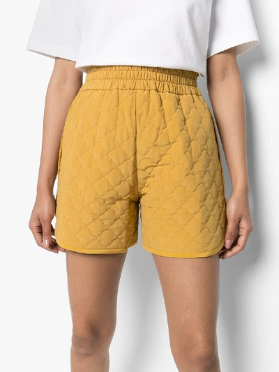 Shop Fendi Diamond Quilted Shorts In Yellow