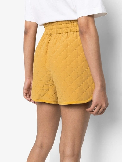 Shop Fendi Diamond Quilted Shorts In Yellow