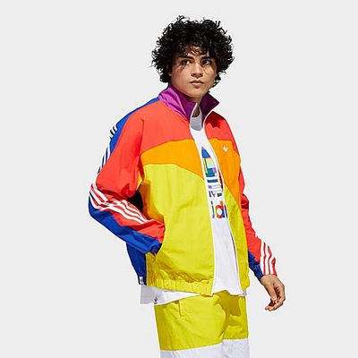 Shop Adidas Originals Pride Off Center Track Jacket In Yellow