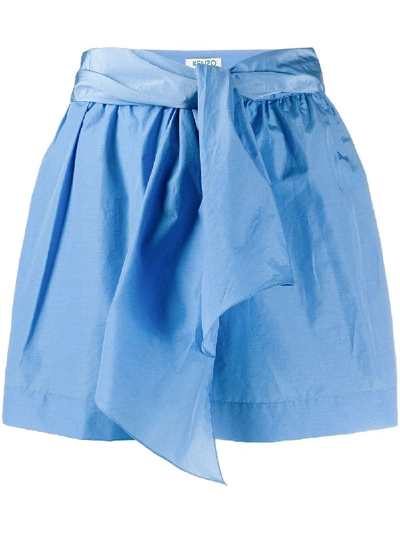 Shop Kenzo Wrap Shorts In Blue