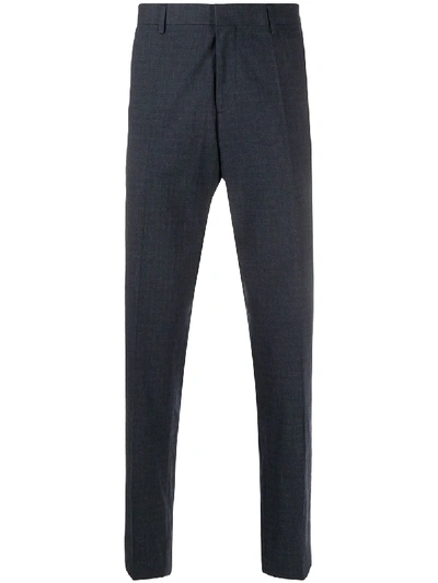 Shop Hugo Boss Slim-fit Tailored Trousers In Blue