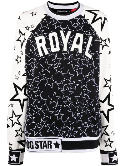 Shop Dolce & Gabbana Royal Star Pattern Sweatshirt In Black