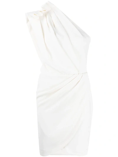 Shop Iro Draped One-shoulder Dress In White