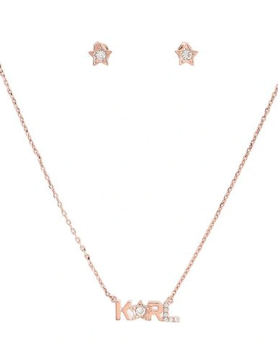 Shop Karl Lagerfeld Karl Star Box Set Woman Jewelry Set Copper Size - Brass, Swarovski Crystal In Orange