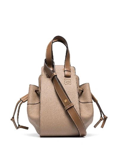 Shop Loewe Small Hammock Leather Shoulder Bag In Brown