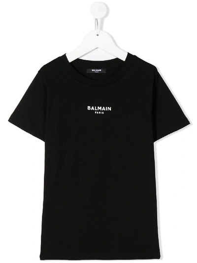 Shop Balmain Logo-print T-shirt In Black