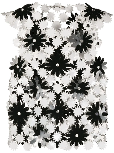 Shop Paco Rabanne Floral Laser-cut Blouse In Black