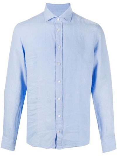 Shop Hackett Long Sleeve Regular Fit Shirt In Blue