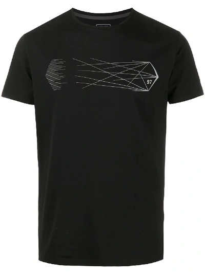 Shop Hackett Graphic Print Stretch T-shirt In Black