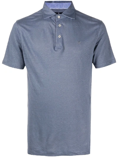 Shop Hackett Classic Polo Shirt In Blue